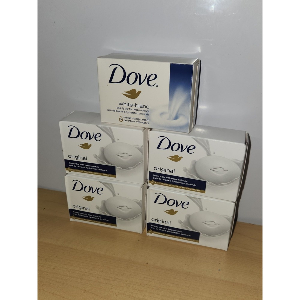 Lot‎ Of 5 Dove Original Beauty Bar With Deep Moisturizing Cream~NEW